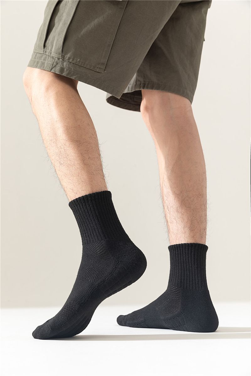 Socks Men's Boat Socks Summer Mid-tube Socks Thin Short Socks Solid Color Cotton Stockings White Sports Socks Half Towel Bottom Length_voghion.com