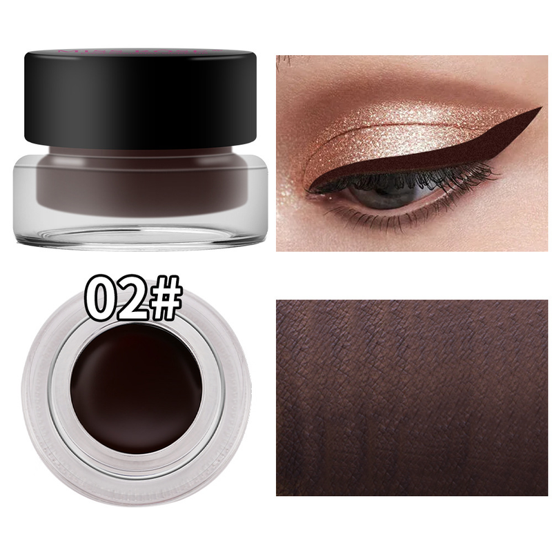 MISS ROSE Eyeliner in crema bicolore a due flaconi, resistente al sudore e impermeabile, di lunga durata, non facile da sbavare, per principianti. Eyeliner_voghion.com