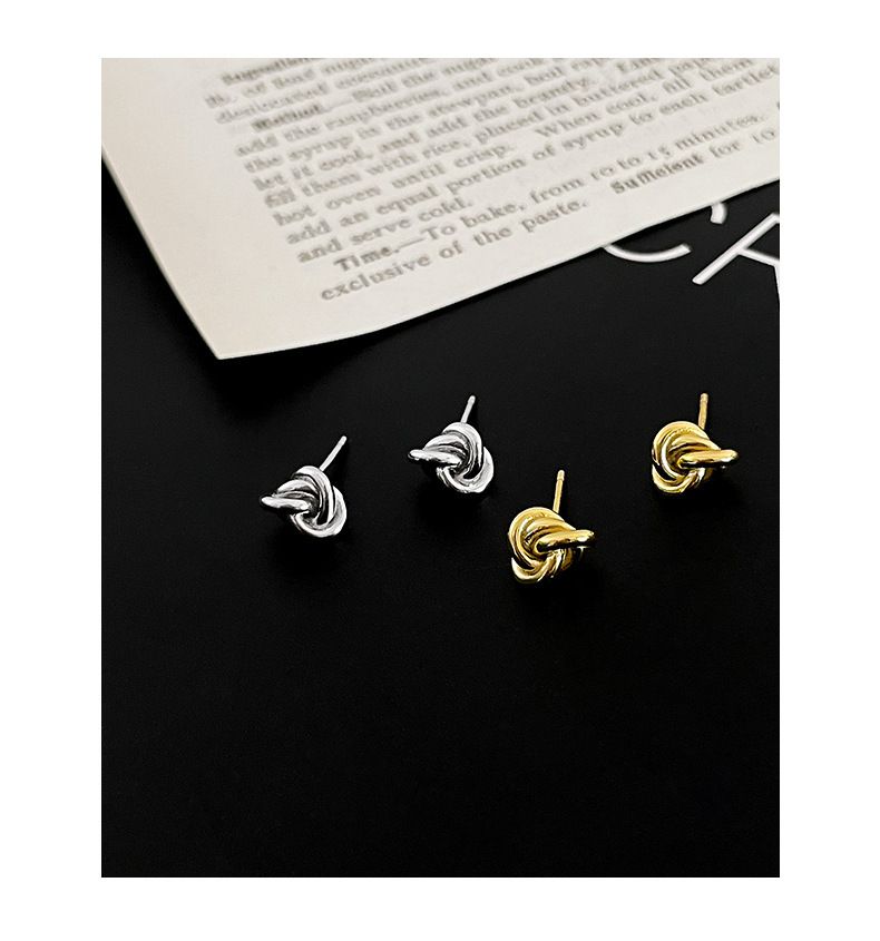 Tiqi S Pure Zilveren Niche Design Voor Vrouwen, Japanse En Koreaanse Minimalistische Stijl, Coole Stijl Knoop Veelzijdige Oorbellen_voghion.com