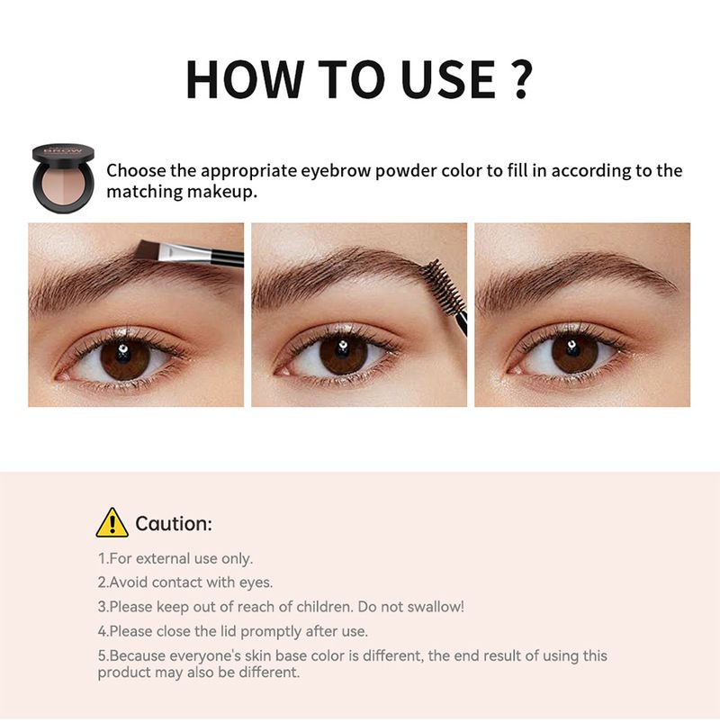 Lakerain Dual-Color Eyebrow Powder Natural 3D Contour Nose Shadow Powder Long-Lasting Waterproof Formula Highly Pigmented Eyebrow Makeup_voghion.com