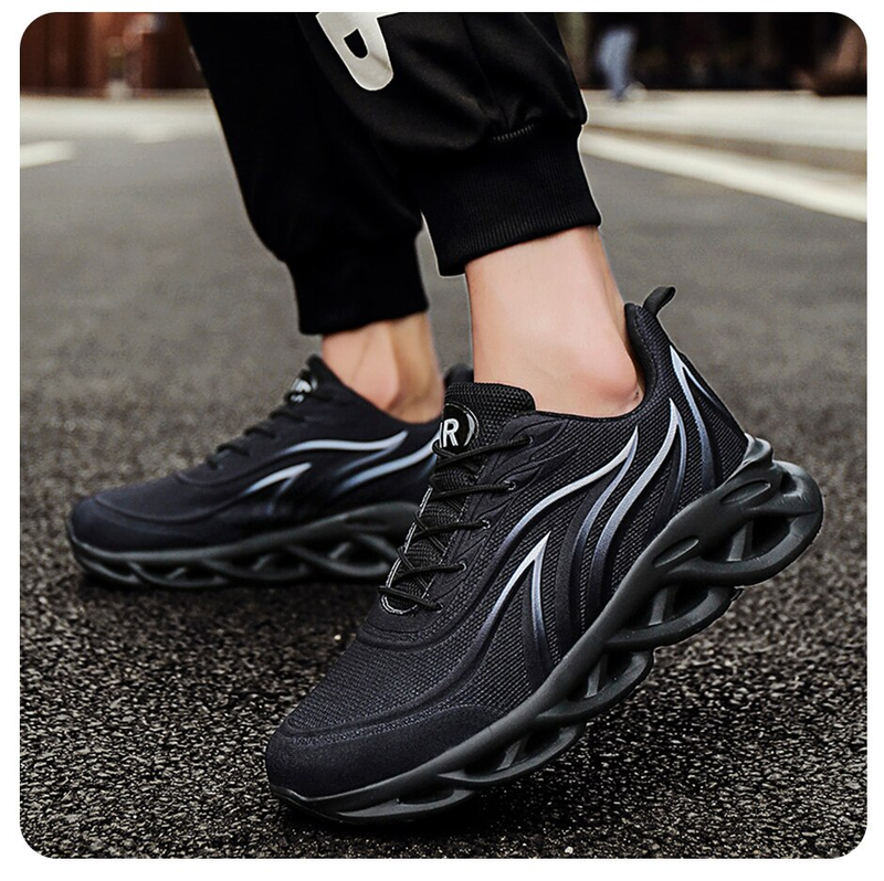 Moda Koşu Ayakkabıları Erkekler Alev Baskılı Sneakers Örgü Atletik Spor Bıçak Yastıklama Koşu Eğitmenler Hafif_voghion.com