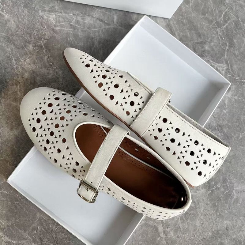 Wanhuo Live No-Label Brogue Carved Mary Jane For Women Breathable Hollow Flat Maternity Shoes_voghion.com