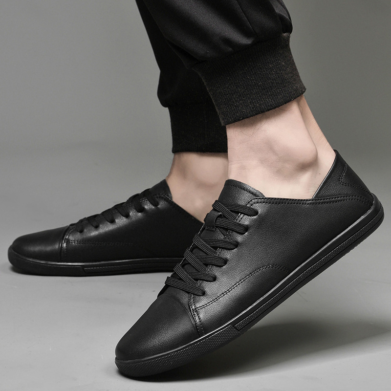 Unbeatable Quality Men's Heel Can Be Stepped On With Large 45 Breathable Board 46 Cowhide Casual Small Size 36 White Leather Shoes, 37_voghion.com