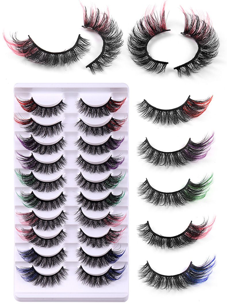 False Eyelashes New High Mink Hair Color Eyelashes Thick Curled Eye Tail False Eyelashes Eyelashes_voghion.com