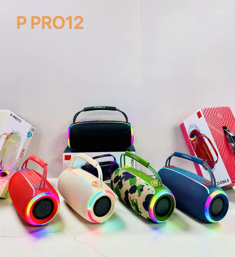 P PRO12 Bluetooth speaker portable 20W handheld RGB light outdoor desktop high-power subwoofer_voghion.com