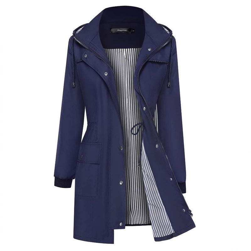 . Imperméable léger pour femme, imperméable, rayé, randonnée, extérieur, coupe-vent à capuche amovible_voghion.com
