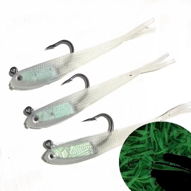 Small Silverfish Soft Worm Fishing Lead-Weighted Fish Lure Forktail Bulk Bionic Bait_voghion.com