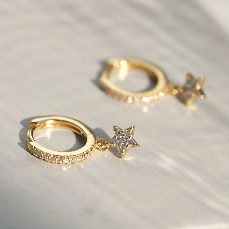 Women's Jewelry S925 Silver Needle Geometric Star Diamond Personality Earrings Light Luxury All Match Ear Ring Ear Buckle Ear Jewelry_voghion.com