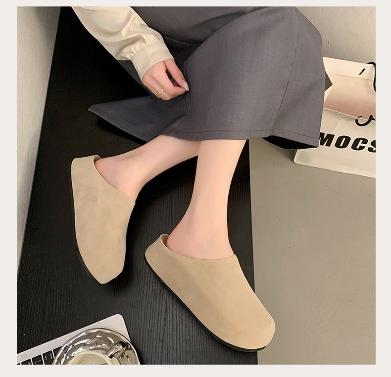 Women's Commuter Baotou Half Drag New Lazy Bajin Shoes Slippers Slippers Casual Daily Commuter Hundred_voghion.com