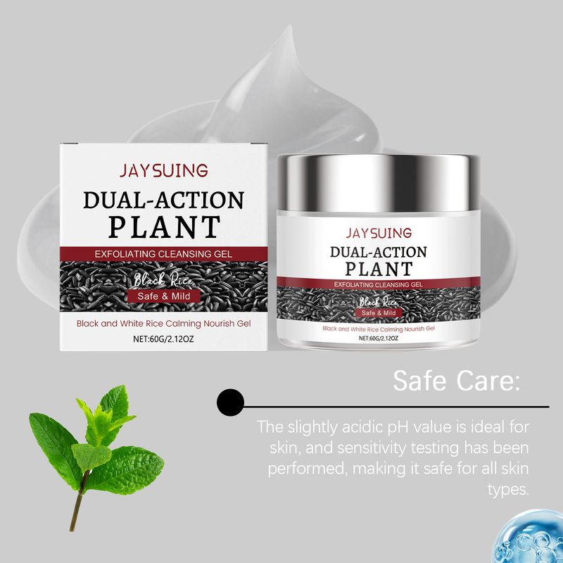 Jaysuing Black Rice Cleansing Gel Gentle Purifying Delicate Refreshing Hydrating Facial Skin Exfoliation_voghion.com