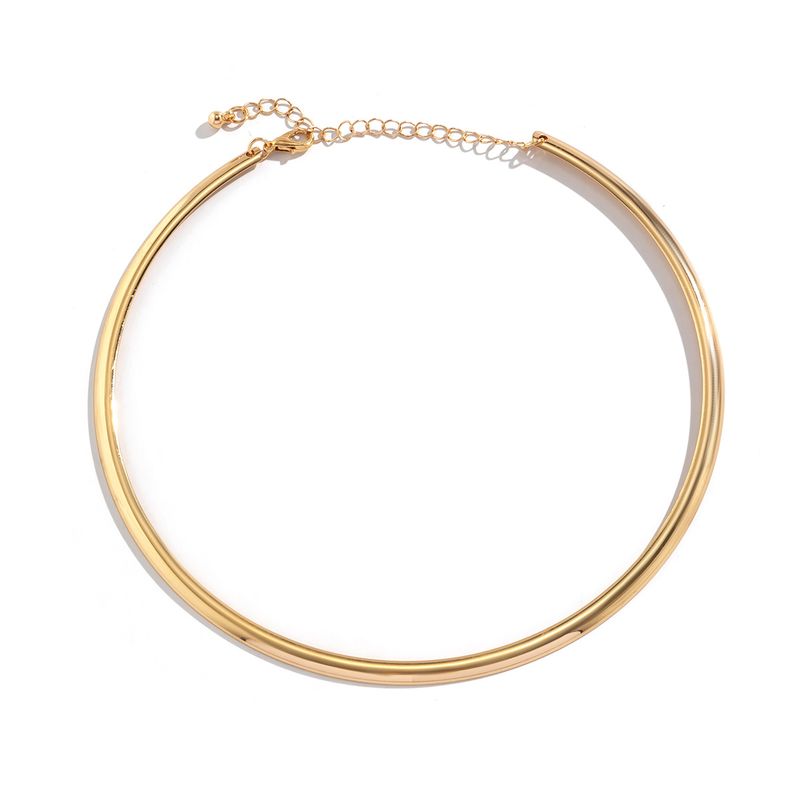 Hot Sales IngeSight.Z Punk Smooth Metal Round Torques Choker for Women Simple Gold Color Collar Necklace Party Jewelry Gift_voghion.com
