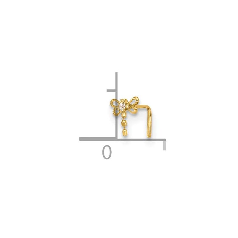 14k 22 Gauge CZ Butterfly Nose Stud_voghion.com