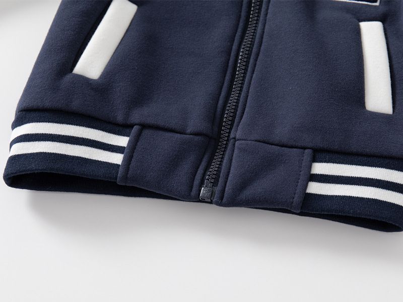 Abbigliamento per bambini coreano all'ingrosso, giacca da baseball per ragazzi, giacca spessa per bambini, camicia con cerniera per bambini, vestiti ricamati con lettere_voghion.com