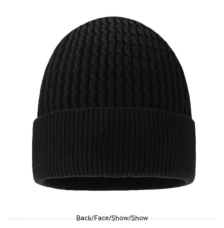 Hat, men's coldproof knitted plush thickened warm wool cotton hat, winter cycling windproof and cold hat_voghion.com