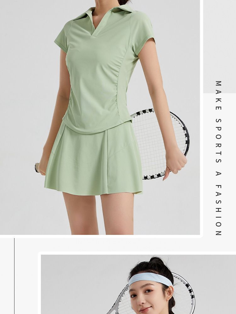 Yoga Wear New Tennis Lightweight Breathable Sports Set For Women Summer Anti-Exposure Waist-Slimming Fitness Pants Skirt_voghion.com
