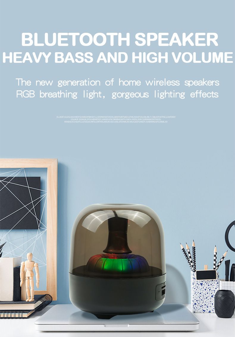 Nouveau haut-parleur Bluetooth RGB Light Home Outdoor Rechargeable Desktop Portable Colorful Luminous Small Speaker_voghion.com