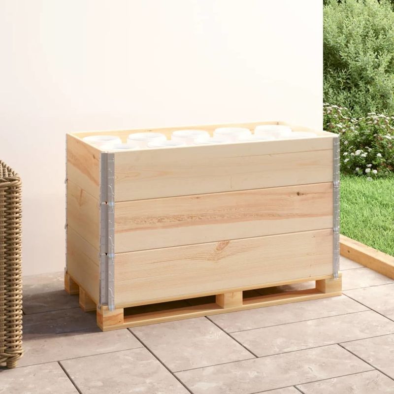 Pallet Collars 3 pcs 19.7"x39.4" Solid Pine Wood_voghion.com