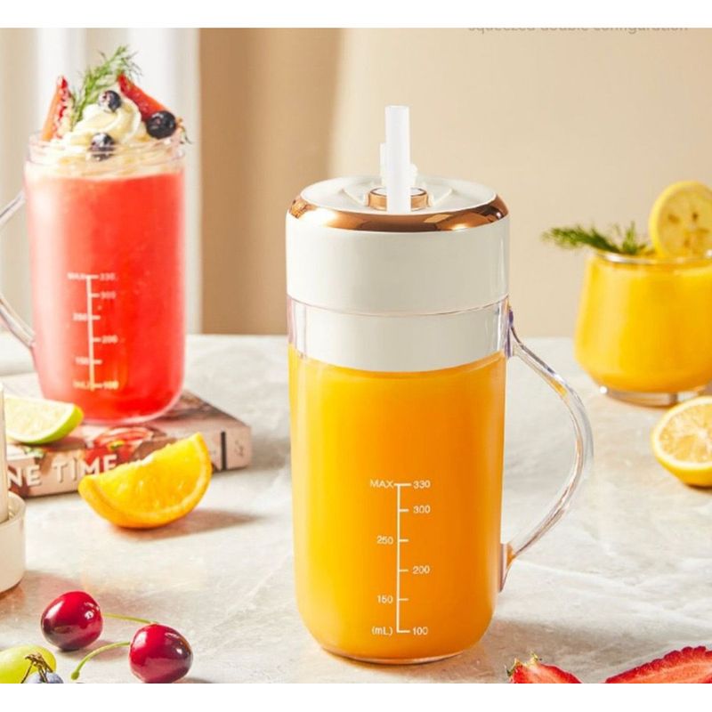 Intrnt Clbrity Kleiner Strohhalm-Bludr-Becher Mini Multifunktionaler tragbarer Saft-Makr USB-Lade-Saft-Makr für zu Hause_voghion.com