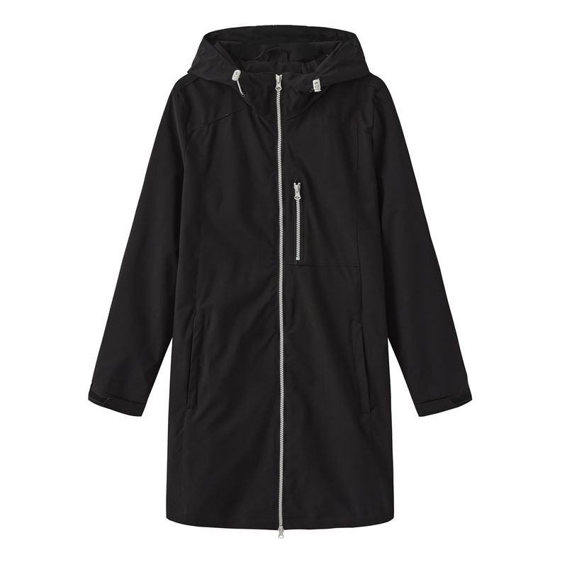 Giacca antivento con cappuccio impermeabile da donna - Cappotto casual leggero a maniche lunghe per primavera e autunno_voghion.com