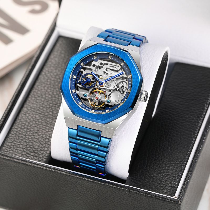 Men's Automatic Mechanical Watch With Luminous Hands, Three Subdials, And Day Display - Stainless Steel Band Six Pin Week Steel Belt Mechanical Watch_voghion.com