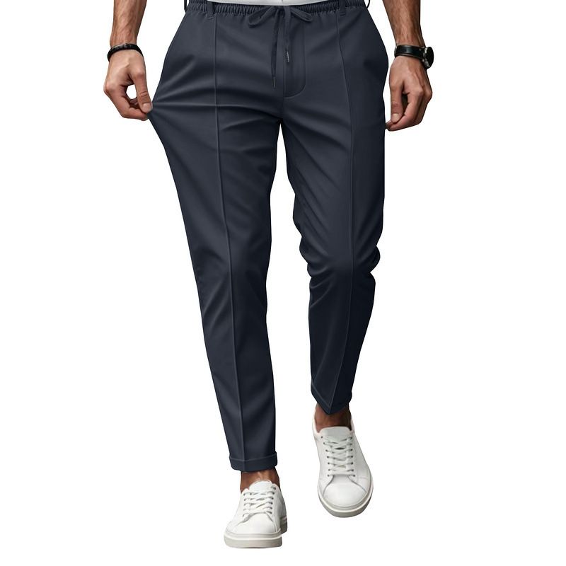 Men's Slim-Fit Chino Pants – Stretch Polyester Business Casual Trousers With Tapered Leg (S-3XL, 6 Classic Colors)_voghion.com