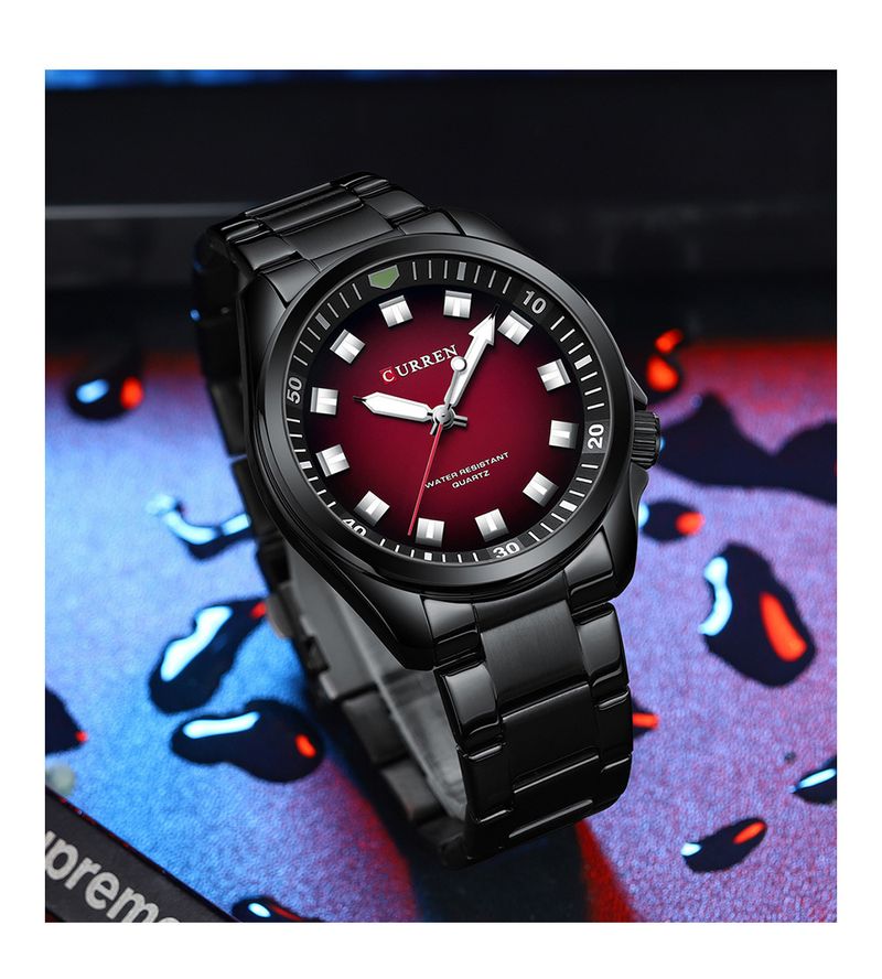 Montre homme CURREN 8451, étanche, bracelet en acier, montre à quartz pour homme, montre d'affaires pour homme_voghion.com