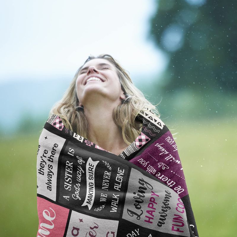 Black And Pink Plaid Pattern Blanket Flannel Soft And Comfortable Home Blanket Cover Blanket Sister Birthday Holiday Gift_voghion.com
