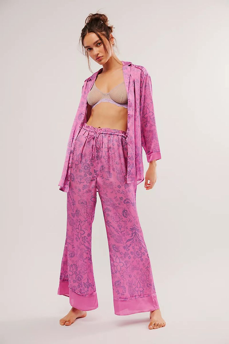 Damen Nachtwäsche Pyjamas Lose Home Kleidung Langarm Hemd Hosen Set Damenbekleidung_voghion.com