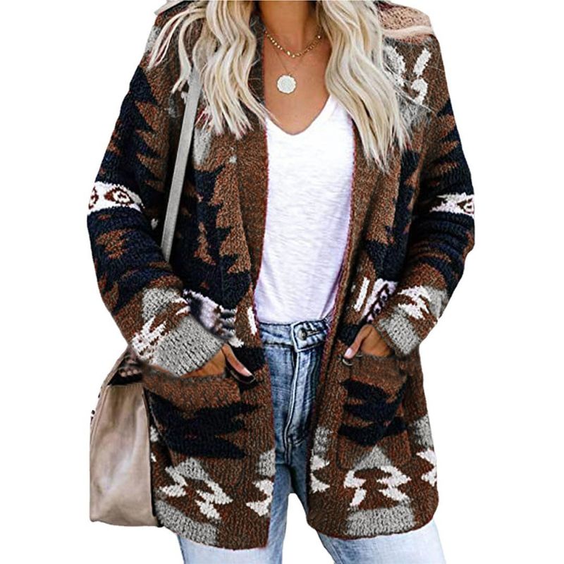 Women's loose Halloween sweater Christmas printed cardigan_voghion.com