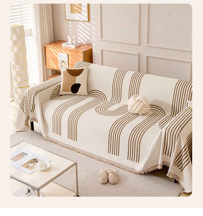 Modern Simple Geometric Sofa Cover Cloth New Chenille Thickened Sofa Towel Sofa Cover_voghion.com