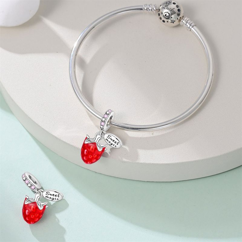 Gioielli da donna con ciondolo a forma di frutta, avocado, pera e lampone, con perline e bracciale in rame bianco placcato argento_voghion.com