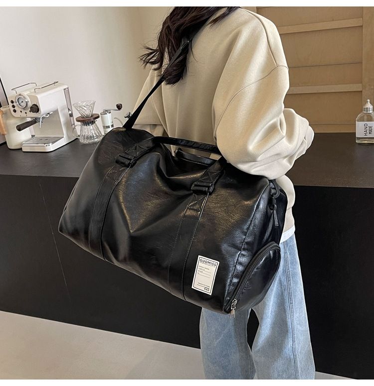 Borse da uomo Borsa da viaggio in pelle per uomo con separazione tra asciutto e bagnato, borsa da viaggio d'affari di grande capacità, borsa a tracolla in morbida pelle testurizzata, retrò_voghion.com