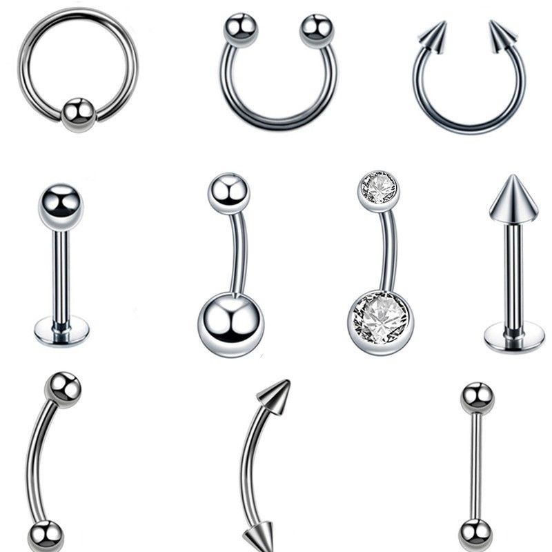 Gioielli per il corpo Lega di titanio Unghia ombelicale Dente esterno Antiallergico Piercing di base per il corpo Sopracciglio Unghia Unghia per labbra_voghion.com