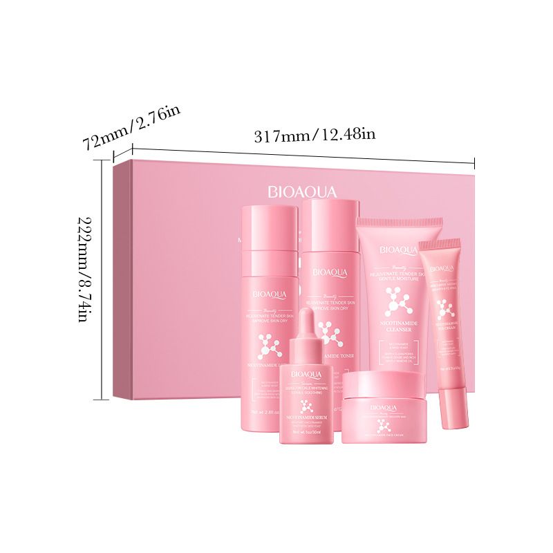 Full English BIOAOUA Niacinamide Hydrating And Rejuvenating Six-Piece Gift Set Moisturizing Kit_voghion.com