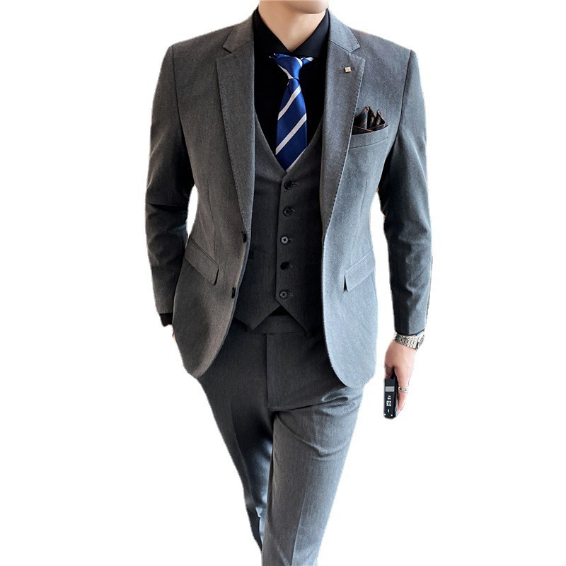 Herren-Set 2023, koreanische Version, Slim-Fit, geschäftlich, professionell, formeller Trauzeugenanzug, Hochzeitskleid des Bräutigams_voghion.com