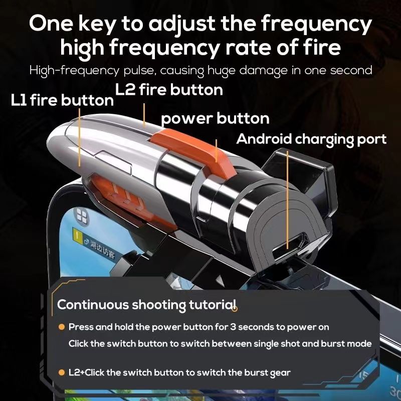 MEMO 6 Doigts Téléphone Portable ABS Jeu Déclencheur AK06 PUBG Visée Tir L1 R1 Alliage Clé Bouton Pour IOS Android Manette de Jeu_voghion.com
