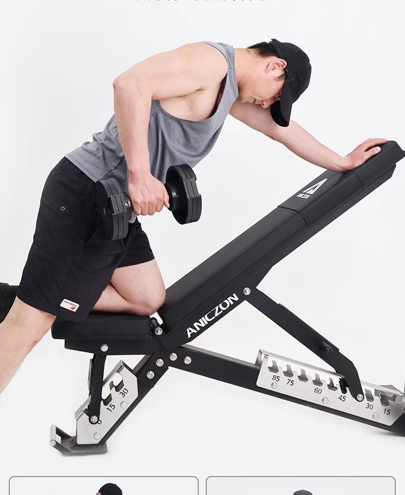 Dumbbell Home Multi-Functional Fitness Equipment Sit-Up Men's Auxiliary Exercise Folding Board Bench Press Chair_voghion.com