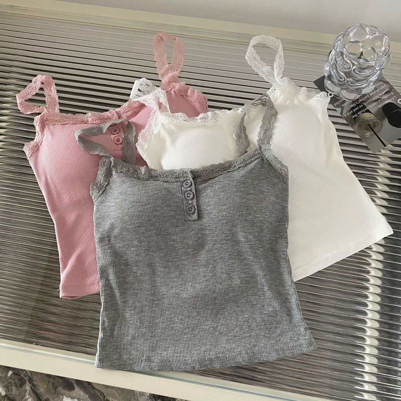 Women's Pure desire style lace suspenders white with chest pad vest for women in autumn outer wear beautiful back slim fit bottoming top_voghion.com