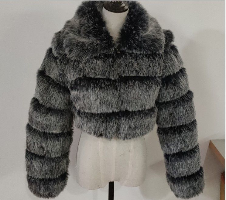 Women's sleeves imitation fur coat women's autumn and winter warm coat plush coat trendy_voghion.com