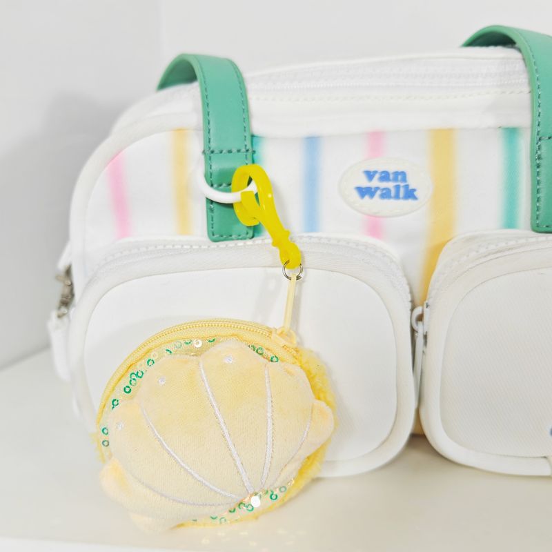 Nova bolsa de moedas de concha de desenho animado criativa, lantejoulas, moderna, armazenamento, pequena bolsa, máquina de garra, boneca, presente, mochila, pingente_voghion.com