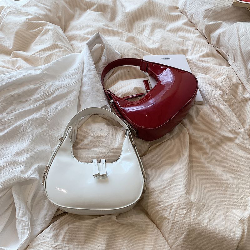 Félhold alakú Vintage PU bőr kis válltáska nőknek és lányoknak Hobo kézitáska retro piros női hónalj pénztárcák táskák_voghion.com
