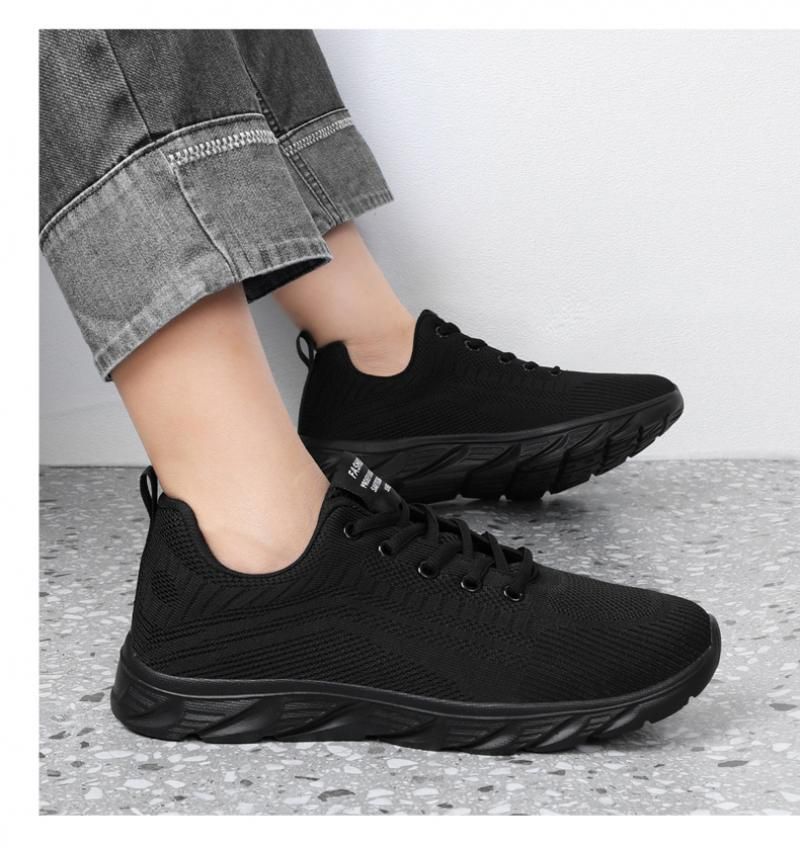 Zapatillas de deporte de punto con cordones de moda para hombre, calzado informal para correr, caminar, hacer ejercicio al aire libre_voghion.com