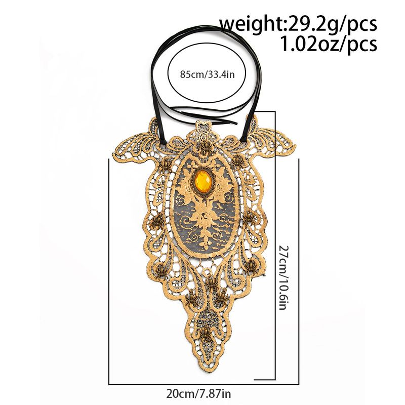 Ensemble de colliers et de chaînes de clavicule incrustées irrégulières en dentelle_voghion.com