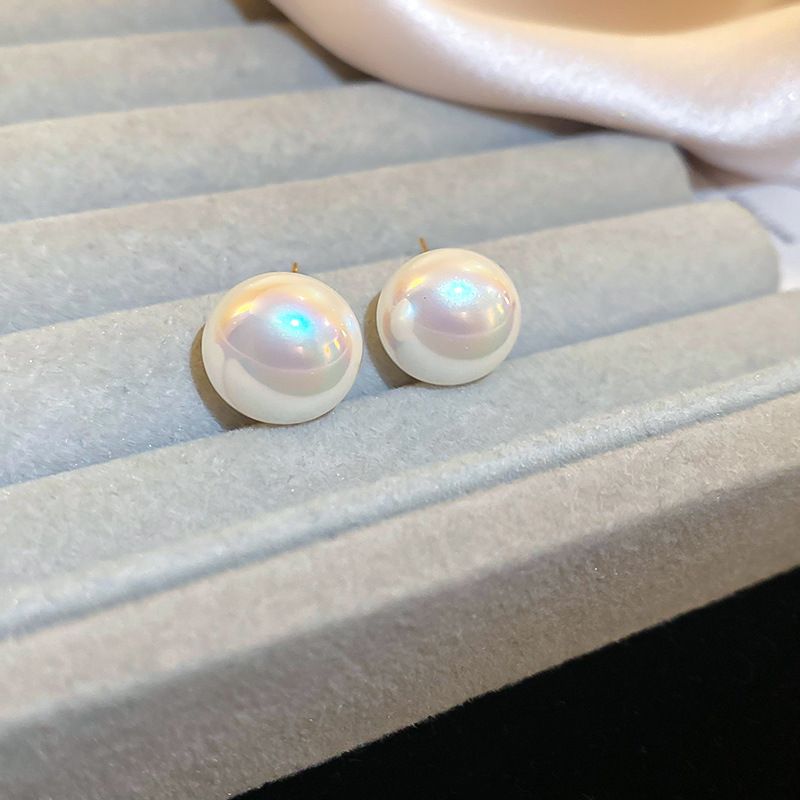 Orecchini a forma di sirena con perla in argento placcato oro vero, temperamento alla moda, versatili, leggeri e lussuosi_voghion.com