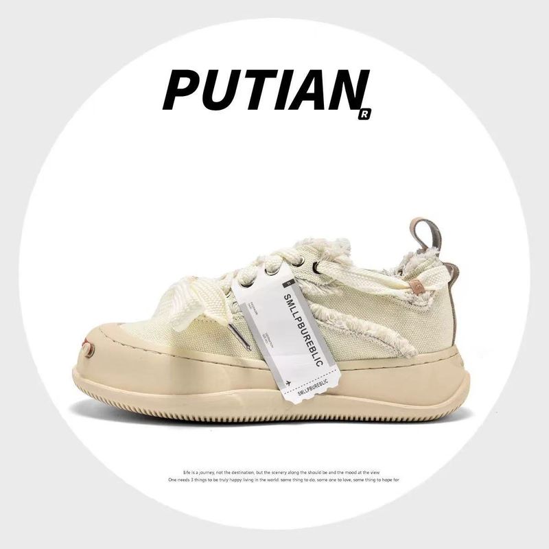 Chaussures ouvertes en toile à semelle épaisse, style Jianci, style mendiant, fromage, chat, couple, sourire, mode, 2026_voghion.com