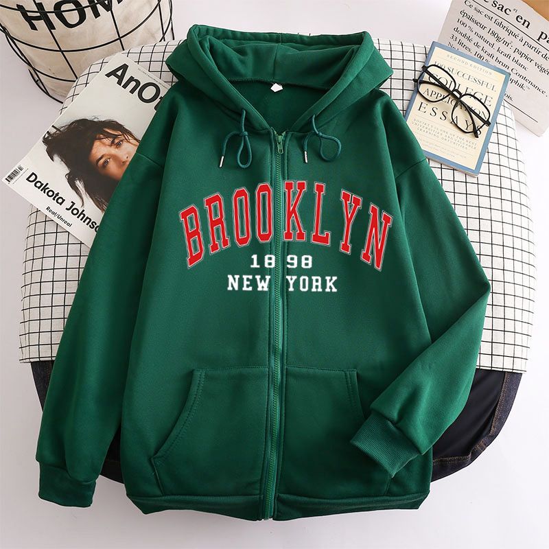 Neuer Reißverschluss-Kapuzenpullover mit Buchstaben für Jugendliche, Unisex-Jackenoberteil_voghion.com