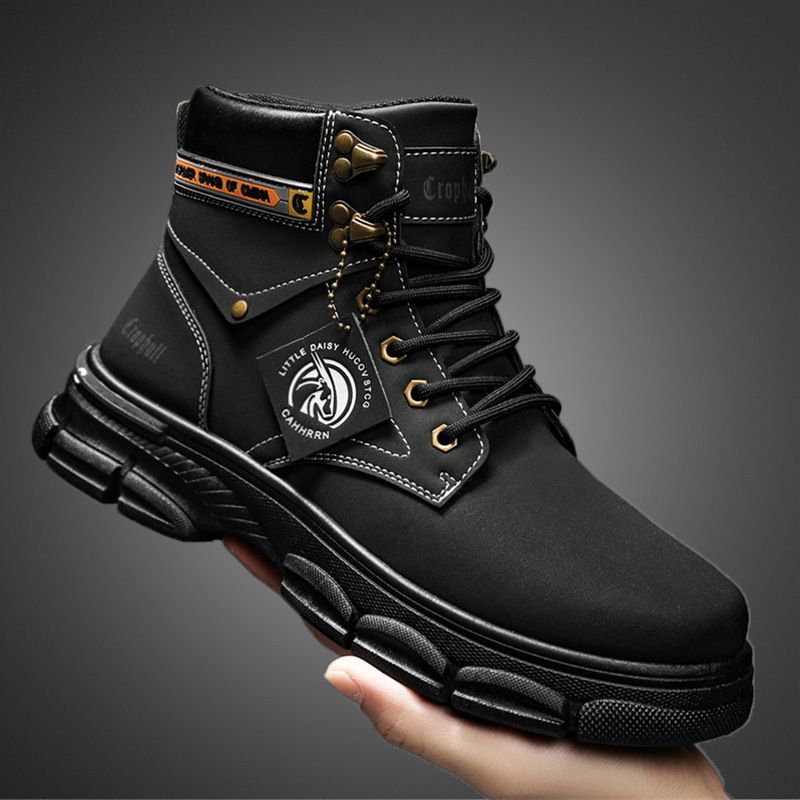 Herbst Leder Wasserdicht 2025 Trendy Neue High-top Workwear Motorrad herren Martin Stiefel_voghion.com