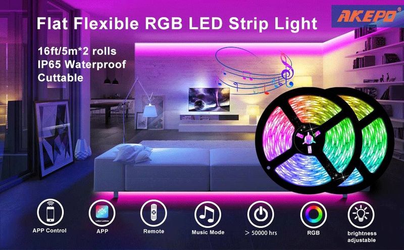 5V TV tausta e-sports tunnelma tietokone LED valonauhan värin vaihtava USB korostus kaukosäädin RGB valopalkin koristelu_voghion.com