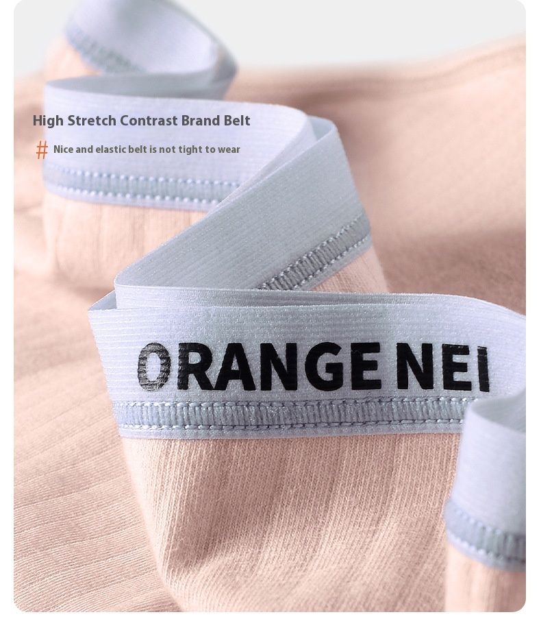 Orange nei underwear women's combed cotton comfortable personalized patwork color autumn and winter mulberry silk_voghion.com