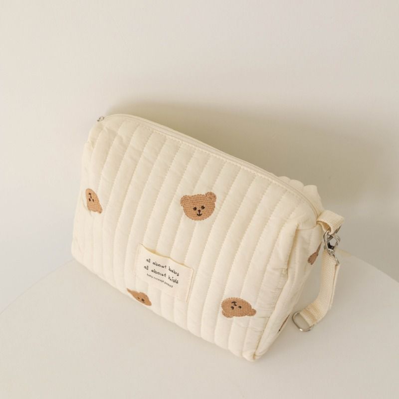 Borsa per pannolini in cotone Ins per passeggino Borsa appesa Articoli per bambini Pannolino Caddy Organizer Borsa per mamma Cerniera Carino Donne Borse per il trucco Bambini_voghion.com